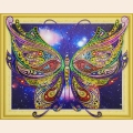 Алмазная картина с фигурными стразами COLOR KIT "Радужная бабочка"